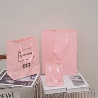 10pcs Pink Clothing Tote Bags Gift Bags Holiday Birthday Party Gift Packaging Bags Can Print Logo