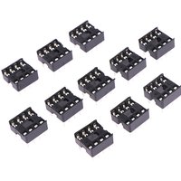 20pcs DIP-8PIC Round Hole 8 Pins 2.54MM DIP DIP8 IC Sockets Adaptor Solder Type 8 PIN Chip Base Circuit IC Connector