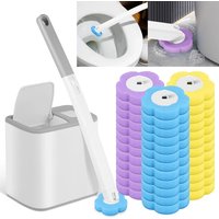 New Disposable Toilet Brush Cleaning Kit Long Handle Auto Lid Opening Replacement Head Bathroom WC Tool Accessories