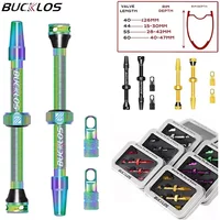 BUCKLOS Road MTB Tubeless Tire Presta Valve 40/60mm F/V Air Valve Stem Core Removable Tubeless Bike Valve CNC Aluminum 44 55mm