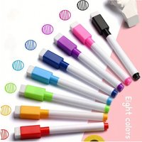 8 Color Dry Erase Whiteboard Pens with Built-in Eraser, Non-toxic Markers for Kids, Home & School