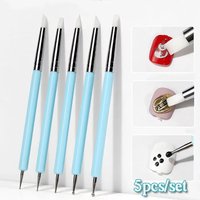 5Pcs Silicone Sculpting Tools Set - Soft Head for Clay, Pottery, Nail Art Dotting & DIY Carving, Multi-Purpose Modeling Brushes