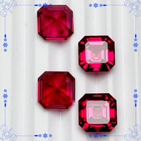 Top Ruby Square Shape Pigeon Blood Red Color Asscher Cut Selectable Certificate
