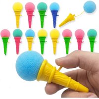 12Pcs Mini Colorful Ice Cream Foam Ball Launcher Catapult Toys Spoof Fun Birthday Party Gift For Kids Boys Girls Party Favors