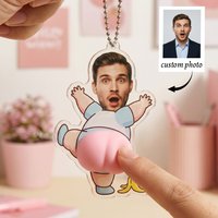 Custom Photo Banana Peel Prank Squishy Butt Acrylic Keychain,Funny Gift,Backpack Charm,Car Keychain,Birthday,Party Favor
