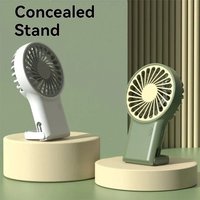 Portable Foldable Handheld Desktop USB Rechargeable Mini Fan Cartoon Design with Hook for Mountaineering Outdoor Home Office use