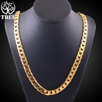 ALITREE Fine Classic 8MM sideways 18K gold Necklace charms 925 Sterling silver for men woman Jewelry wedding party Holiday gifts