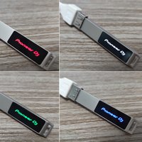 Brand New Free Custom Dj LOGO Color LED light Metal USB2.0 Pendrive 128GB 64GB 32GB 16GB Memory Stick