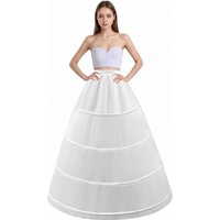 Floor-Length Ball Gown 4-Hoops Petticoat Fluffy Crinoline Underskirt for Wedding Dress Tulle A-Line Puffy Slip Bridal Party