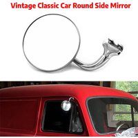Vintage Classic Car Silver Round Side Mirror Stainless Steel Retro Front Rear Rearview Mirror Classic Exterior Accessories