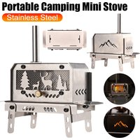 Stainless Steel Mini Tent Stove Portable Firewood Heater Stoves Adjustable Height Wood Burner For Outdoor Camping Accessories