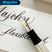 MAJOHN P139 138 Amazing Rlastic Flex Nib Fountain Pen Flexes Nib Pen Sketch Floral Round Gothic Softness Flexare Writing Pen