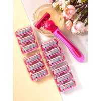 1 Handle + 12 Blades/ Men And Women Body Hair Bikini Safety Razor Blade Female Hair Removal Shaving Shaver Replacement Heads