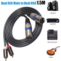 Dual XLR Male To Dual RCA Male Audio Line Black Audio Cable Adapter Wire for Microphone Mixer Headphone Amplifier