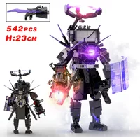 Hot Skibidi Toileted Giant Titan TV King Upgrade 6.0 shield Building Blocks Animation Figure Model Toys for Kid Ideas Gifts Xmas