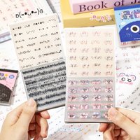 24sheet/set Kawaii Japanese Expression Scrapbook Journal Sticker Cute Cartoon Kitten Stationery Sticker DIY Decor Decal Kid Gift