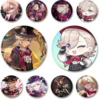 44/58mm Genshin Impact-Lyney Adventure Game Figure Badge Cosplay Cartoon Cute Enamel Pins for Clothes Backpack Accessories Gifts