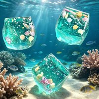 Cute Transparent Star Squeeze Toy Ocean Sensory Anti-Stress Squishy Maltose Cubes Fidget Gifts for Friends Christmas Gift