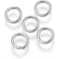50gs Tarnish Resistant 304 Stainless Steel Open Jump Rings Stainless Steel color 7x1.2mm Inner Diameter: 4.6mm 312pcs/50g