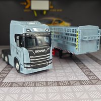 1:50 Simulation alloy sliding Scania high rail transport vehicle model semi trailer truck pure static ornament fine workmanship