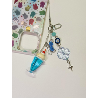 Kawaii Blue Cream Soda Keychain Heisei Retro Juminocore Bag Charm