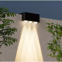 Black Modern Solar Powered Wall Fixtures for Outdoor Use Lighting Option for Your Space (3LED Warm Light) Outdoor Night Light