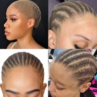 2026 100Pcs HD Wig Caps High Quality Transparent HD Hair Nets Weave Nylon Stretchy Lace Front Wig Cap for Women Men Light Brown