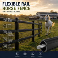 Safe Flexible Horse Rail Fence Roll Vinyl Equine Fencing System Heavy Duty Durable Paddock Guard Professional High Visibility