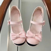 Women's Lolita Style Mary Jane Shoes, Round Toe Mid Heel Bow Pumps, Elegant Suitable for Daily and Party Shoes.