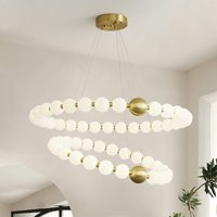 Nordic Runde Ring LED Decke Kronleuchter Acryl Gold für Esszimmer Wohnzimmer Tisch Mitte Schlafzimmer Anhänger Beleuchtung Dekor Leuchte