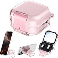 for 2026 Galaxy Buds 4 Pro Case with Phone Stand Soft TPU Skin with Carabiner&Cleaning Pen for Samsung Buzz4 Pro Buds 4 Pro Fund