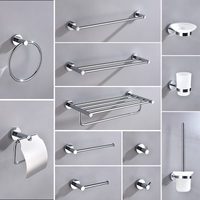 Bright Chrome 304 Stainless Steel Bathroom Pendant, Towel Holder Towel pole Tissue Hook Toilet Brush Bathrobe Hook Hardware
