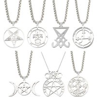 Supernatural Necklace Dean Sam Angel Castiel Wing Pentacle Pentagram License Plate Amulet Pendant Women Men Statement Necklaces
