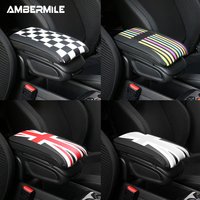 Leather For Mini F54 F55 F56 F60 R55 R56 R60 Auto Hand Rest Pad Central Armrest Storage Box Cover Protective Mat Accessories