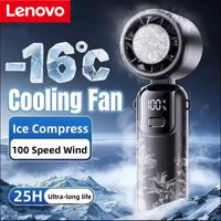 Lenovo Fast Chill Ice Compress Foldable/hangable Usb Desk Fan Ice Cooling Handheld Fan 100 Speeds Turbo Portable For Outdoor