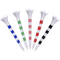 New 20pcs/Bag Plastics Golf Tees With Red/Black/Blue/Pink/Green Stripe Mark Scale 70/83mm 2 Size Colorfull Golf Ball Holder