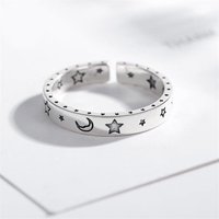 925 Sterling Silver Star Moon Woman Rings Luxury Jewelry Accessories Wholesale Trending Products