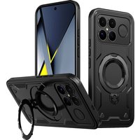 Armor Shockproof Case Fundas For Xiaomi Poco F8 Pro Ultra Redmi K90Pro Max 360° Rotating Magnetic Stand TPU Plastic Phone Cover