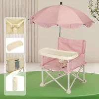 Children's Camping Beach Chair, Short Baby Dining Table and Chairs, Baby Learning To Sit Small Chair, Foldable with Backrest