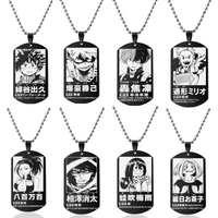 Anime My Hero Academia Necklaces Midoriya Izuku Bakugou Katsuki Rectangle Dog Tags ID Stainless Steel Pendant for Children Fans