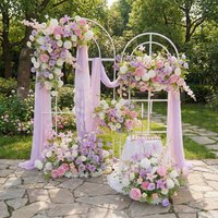Uflower Artificial Rose Flowers Wedding Decoration Hanging Flower Row Road Leading Floor Floral Flower Ball Backdrop Party Decor