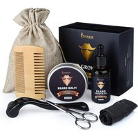 5pcs Beard Growth Kit Men Barbe Hair Enhancerbeard Essentiall Oil Beard care Leave-in Conditioner,Double Sided Comb Beard Cream