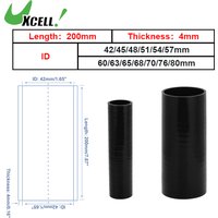 UXCELL 42mm 45mm 48mm 51mm 54mm 57mm 60mm 63mm 65mm 68mm 70mm 76mm 80mm ID 200mm Length 0 Degree Black Car Silicone Hose