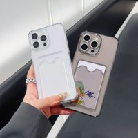 Shockproof Transparent Card Slot TPU Phone Case For iPhone 17 Air 16 15 14 Plus 13 12 11 Pro Max Silicone Back Protection Cover