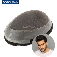Stock 5 Inch Dura Australia Man Toupee Indian Human Hair Lace And Pu Base Hair System For Men Hair Prosthesis Free Shipping