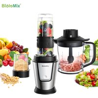 BioloMix 3-in-1 Multifunctional Food Processor 700W Portable Juicer Blender Personal Smoothie Mixer Food Chopper and Dry Grinder