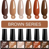 6pcs Gel Nail Polish Set HEMA Free Red Brown Color Semi Permanent Soak Off UV Gel Varnish Nail Art Decoration Nail Supplies DIY