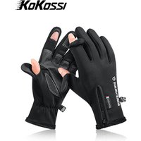 AliExpress kokossi KoKossi Winter 2 Finger Flip Fishing Gloves Warm Touch Screen Gloves Windproof Waterproof Cold-proof Cycling Skiing Gloves