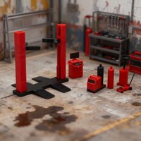 Miniature Garage 1:64 1:43 1/87 Model Car Set Accessories Scene Repair Shop Diorama