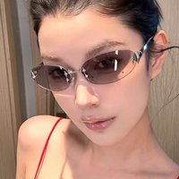 Frameless star oval shapeY2KHot Girl's Unique Sunglasses